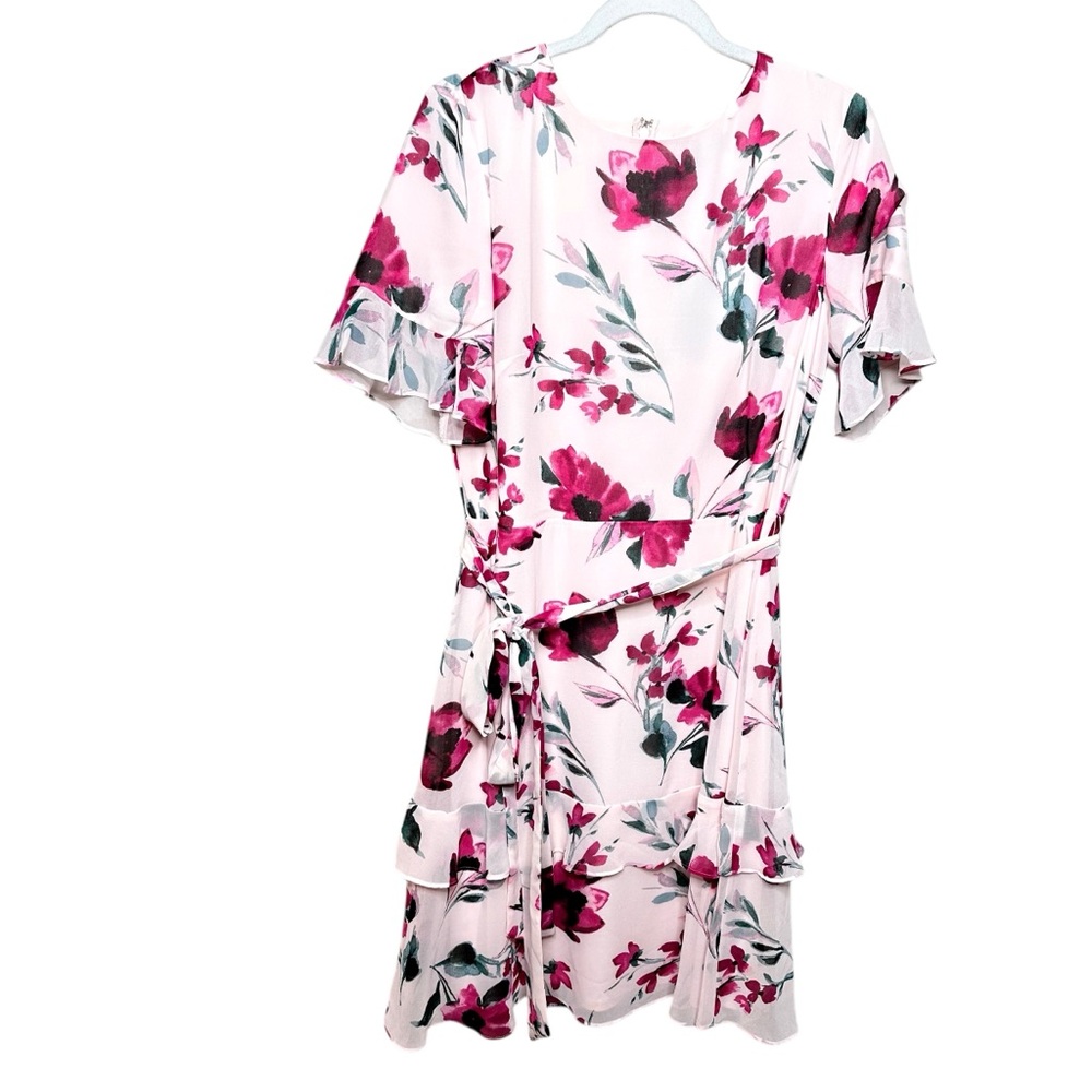 NWT Lauren Ralph Lauren Floral Print Georgette Dress Pink Rose SZ 12 - Picture 6 of 16